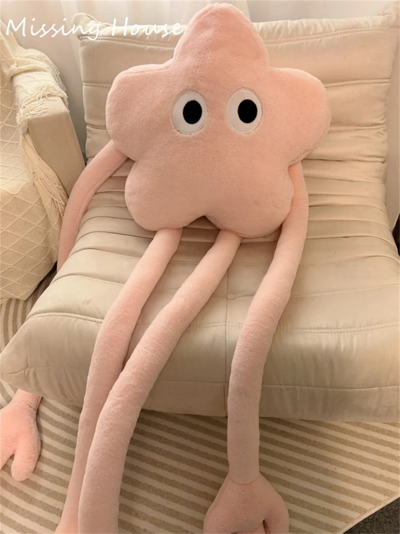 Funny Eyes Pink Star Flower Long Leg Arms Soft Pillow Cushion Cartoon Home Sofa Car Bedroom Cartoon Gift
